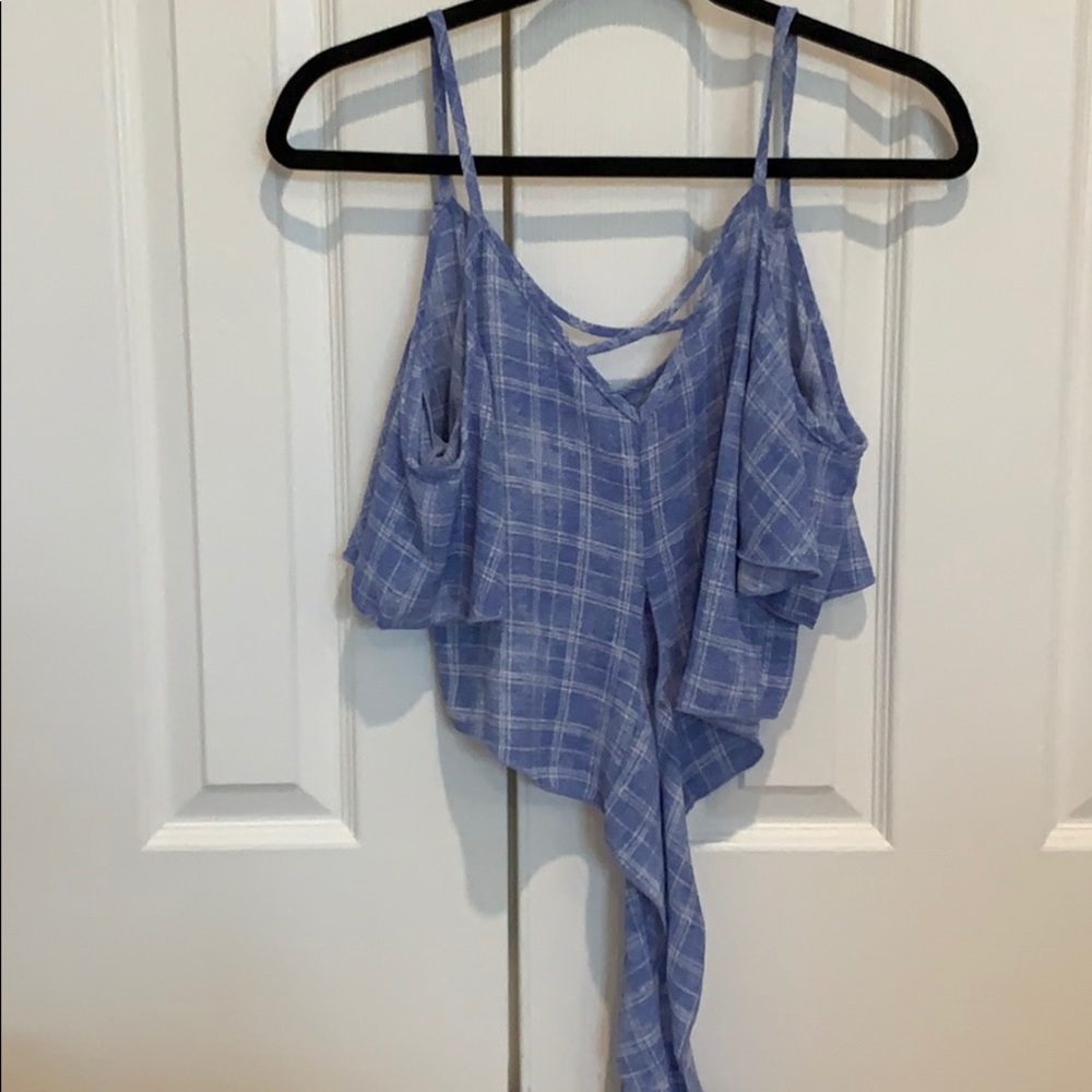 off the shoulder front tie top